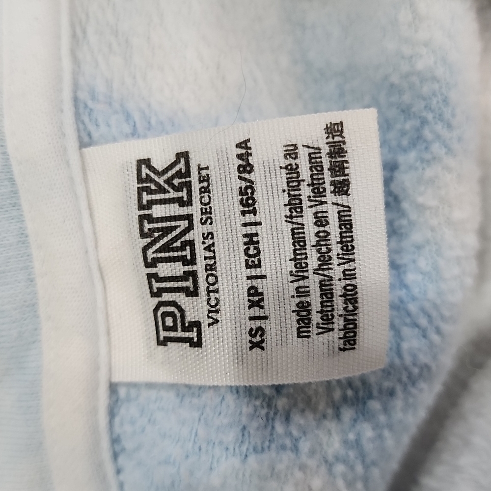 VS Pink Blue Tie Dyed 1/4 Zip Sweatshirt. Size XS. - Picture 7 of 8